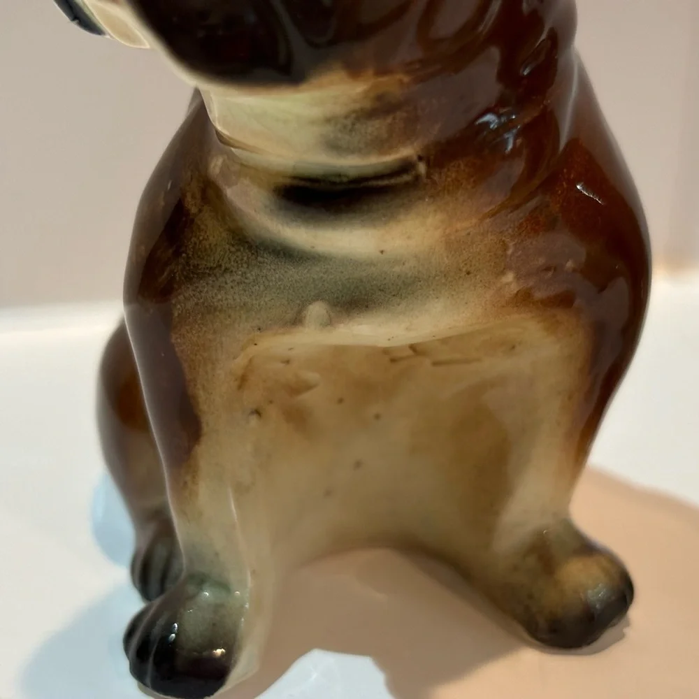 Vintage Antique Bulldog Puppies Salt &‎ Pepper Shakers Set Made in JAPAN